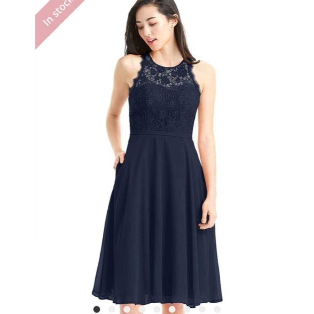 Azazie navy blue bridesmaid dress